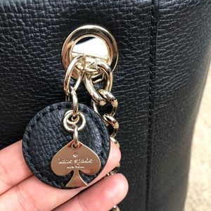 Kate Spade black leather gold chain purse